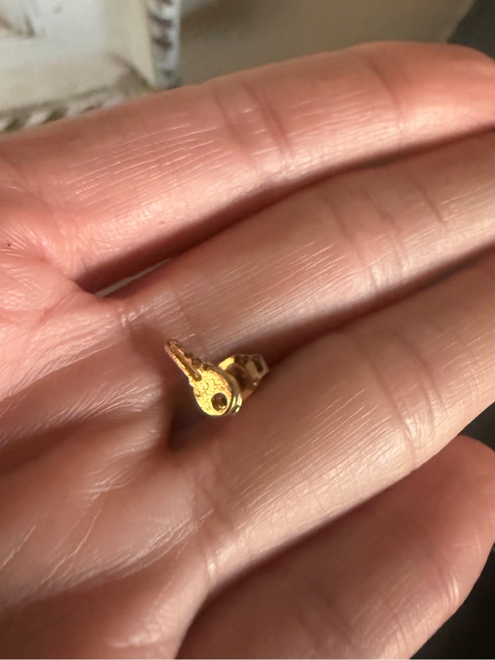 Tiny Key Stud Earring - Gold Tone 1 qty